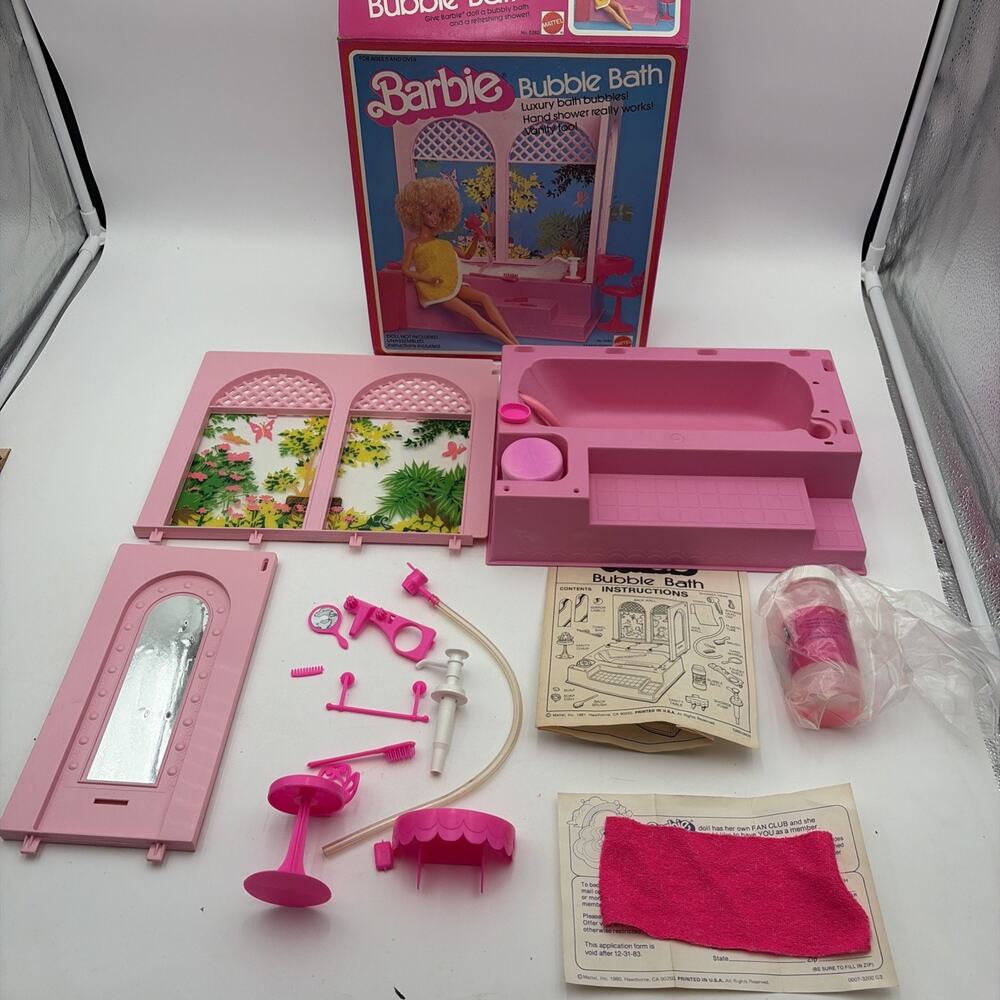 Vintage Mattel Barbie Bubble Bath Shower #5280 1981 Box & Accessories Near Comp.